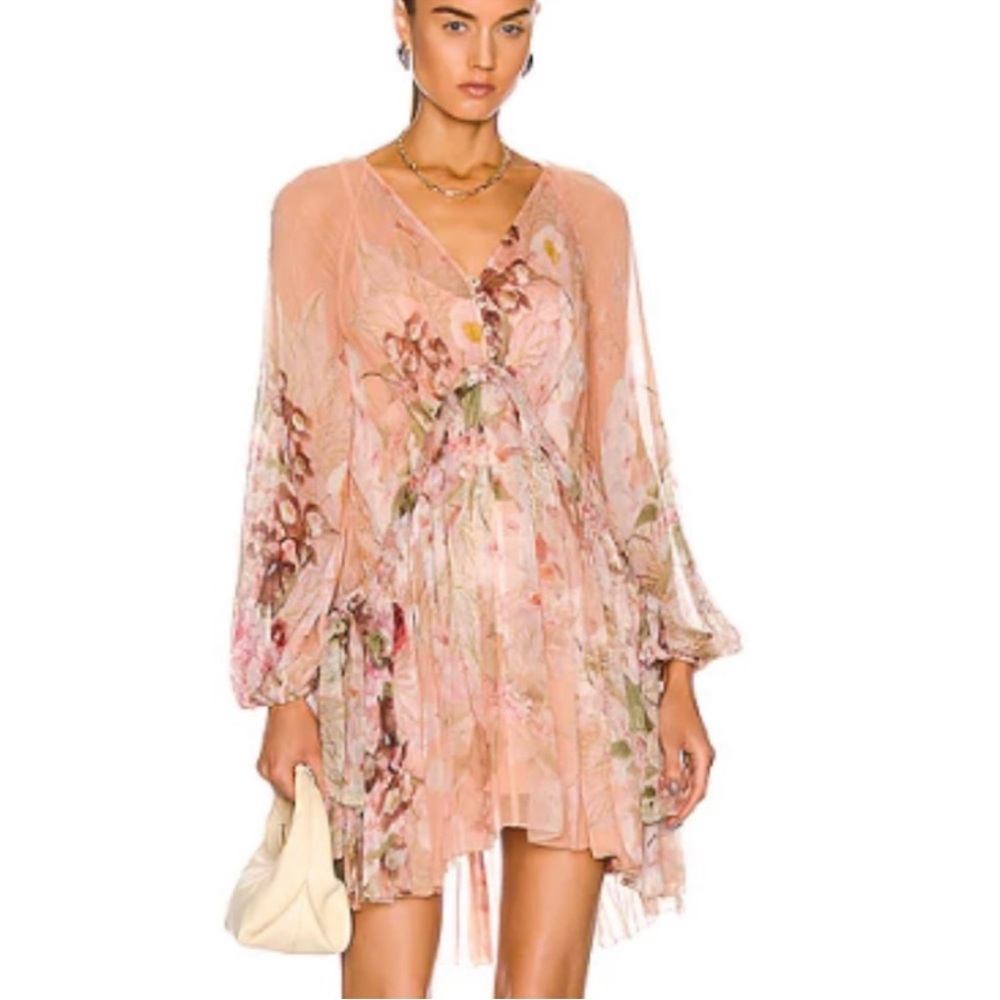 ZIMMERMANN Dancer floral-print  Mini dress Size S